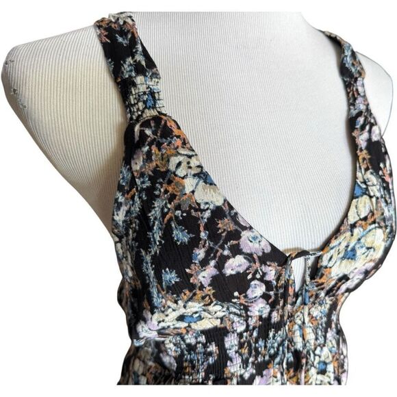 Womens Free People Sleeveless Floral Print Washed Ashore Mini Dress - Sz S - Picture 4 of 5